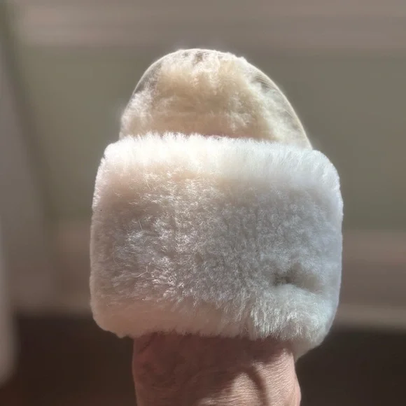 UGG Cream Cozy Sheepskin Slippers - Picture 2 of 11